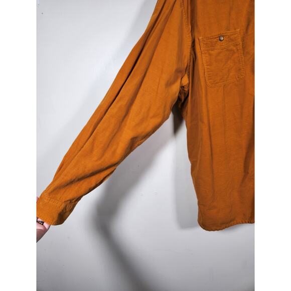 TERRITORY AHEAD Vtg Corduroy Button Up Men XXL Mustard Yellow Grandpacore Casual - Picture 11 of 12
